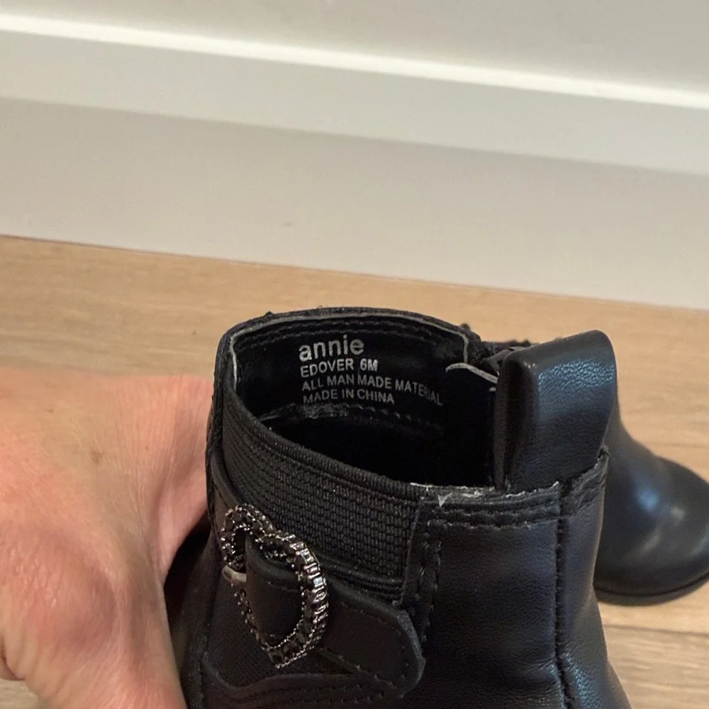 ANNIE Black Edover Bootie Side Zip‎ Fall Winter Ankle Boots Toddler Girl Size 6